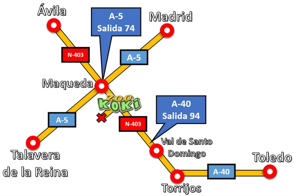 Plano de acceso a Zoo Koki