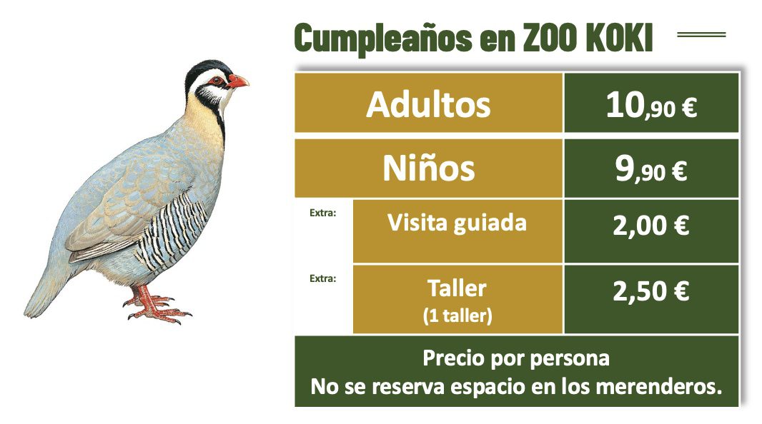 Precios cumpleaños en el zoo