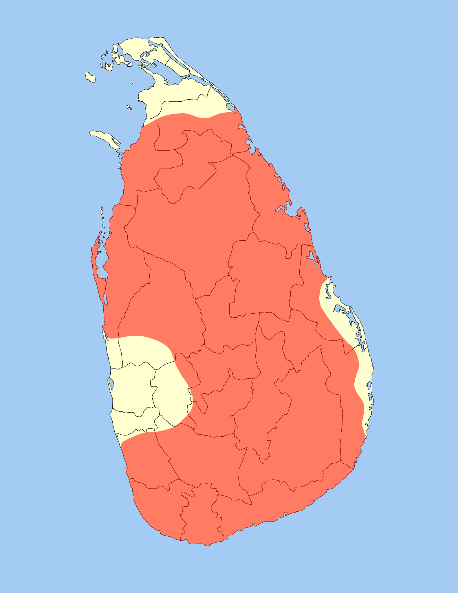 Mapa de distribución de Gallo Lafayette