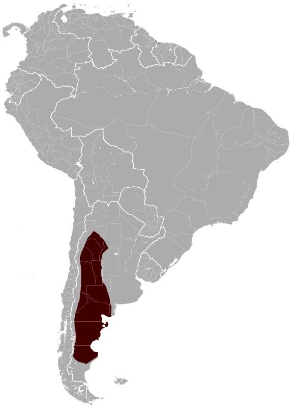 Mapa de distribución de Mara